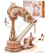 ROKR 3D Wooden Puzzle Harp Music Box, Building Model Kit with Mechanical Movement, Gift for Adult...