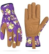 Womens Gardening Weeding Gloves, Leather Garden Glove for Women Thorn Proof No Stab for Digging, ...