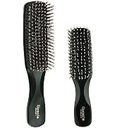 Giorgio GIO1-2BLK Black Set of 2 Gentle Touch Detangler Hair Brush for Men Women and Kids. Soft B...