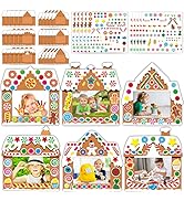 30 Packs Christmas Picture Frame Craft Kits for Kids, Xmas DIY Gingerbread Candy Craft Holiday Ar...