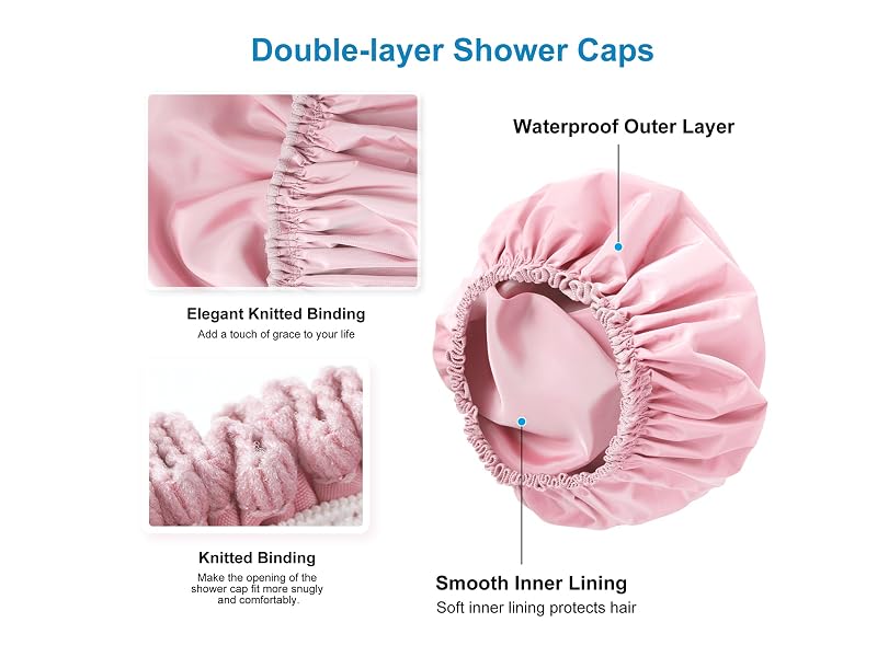 1 Double-layer Shower Caps+3 Single-layer bath cap