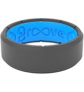 Groove Life Edge Silicone Ring - Breathable Rubber Wedding Rings for Men, Unique Design, Comfort ...