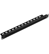 Navepoint 1U Rack Mount Cable Management Panel with Tidy Brush Slot for Cable Entry for 19-Inch R...