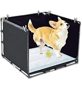 Dog Litter Box Indoor for Small Dogs,Puppy Pee Pad Holder with High Walls(23.62"*23.62"*17.72"),N...