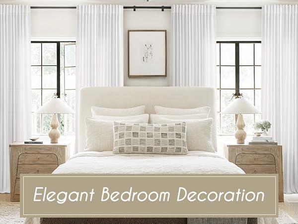 white bedroom curtains