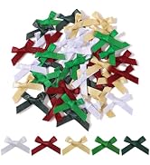 Choicbaby 50 PCS Mini Christmas Bows 1.8 * 1.4" Small Satin Ribbon Wrapping Bows Ornaments for DI...