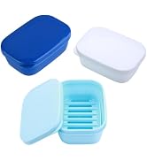 3 Pack Travel Soap Container, Portable Soap Case Leakproof Soap Box Soap Dish with Cover, Plastic...