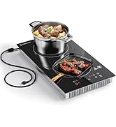 AMZCHEF Induction Cooktop 2 Burners, 12 Inch Bulit-in & Countertop Induction Stove with Plug 110V...