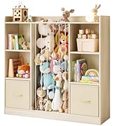 EXPERLAM Toy Storage Organizer with Stuffed Animal Storage, Wooden Toy Organizer & Stuffed Animal...
