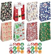 JWSCYSY 24Pcs Christmas Treat Bags, Small Goodie Bags with Stickers, Xmas Mini for Holiday Gifts ...
