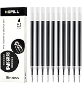 Gel Pens Refill for KACO Pens, Black Ink, Box of 10 Pieces 0.5mm Fine Point Smooth Writing Rollin...