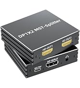 Displayport to Dual HDMI Splitter for Dual Monitors, 4K@60Hz DP to 2 HDMI Splitter Supprts MST SS...