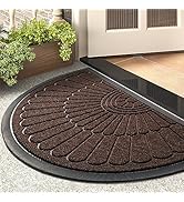 Door Mat Outdoor Indoor Entrance Doormat-Semicircular Durable Rubber Non Slip Front Door Mat for ...