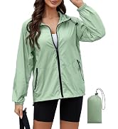 PITINAN Rain Jacket Women Waterproof Lightweight Jacket With Hood Packable Raincoat with Pockets ...