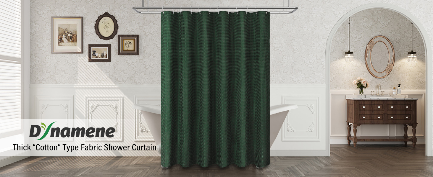 dark green shower curtain