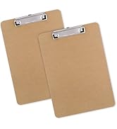 Macroclo Wood Clipboards Set of 2, Letter Size Hardboard Clip Board 8.5x11 for Classroom, Student...