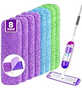 UNIMADE Reusable Mop Pads for Swiffer PowerMop, 8 Pack Microfiber Mop Pads Refills with Scrubber ...