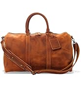 Londo Genuine Top Grain Leather Duffle Bag - Vintage Retro Travel Bag Overnight Weekender Bag Car...