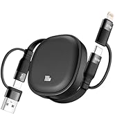 5 in 1 Retractable USB Type C Cable 100W, Multi Fast Charging Cable 5A Charging Cord USBC Cable w...