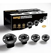 KOOPOOL Low Profile Socket Adapter, 4-Piece Magnetic Drive Ratchet Adapter Set, 3/8" to 1/2", 1/4...
