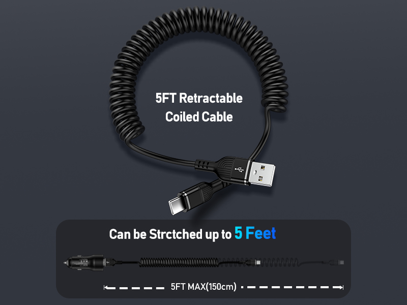 coiled usb c cable
