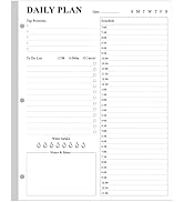 Undated Daily Planner Refill - A4 Planner Inserts, To Do List Refills, 100 Sheets/200 Pages Plann...
