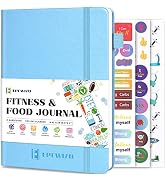 EPEWIZD Food and Fitness Journal Hardcover Wellness Planner Workout Journal for Women Men to Trac...