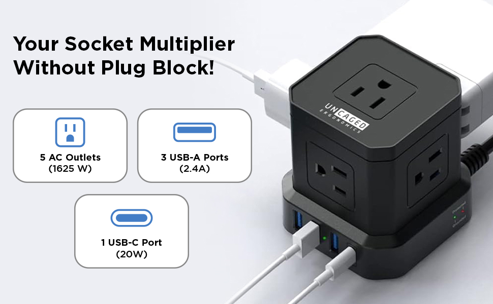 power cube usb ports strip outlet cute tower table top desktop surge protector