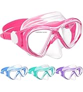 ACQCES Kids Swim Goggles Snorkel Diving Mask for Boys Girls Ages 5-15, Two-Color Anti-Fog Swimmin...