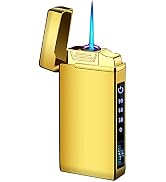 Electric Lighter and Refillable Butane Jet Flame Torch 2 in 1, USB Rechargeable Arc Lighter with ...