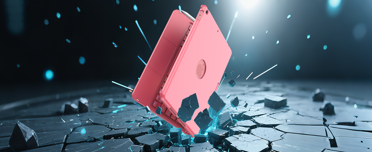 for ipad 9th case with keyboard pink 36