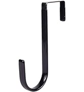 Tiosen Black Wreath Door Hanger, 5 Inch Carbon Steel Hook, Strong Bearing Christmas Halloween Fal...