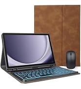 ROKEYBOR for Galaxy Tab A11 Plus case with Keyboard & Galaxy Tab A9 Plus 10.9inch,Mouse and 7 Col...