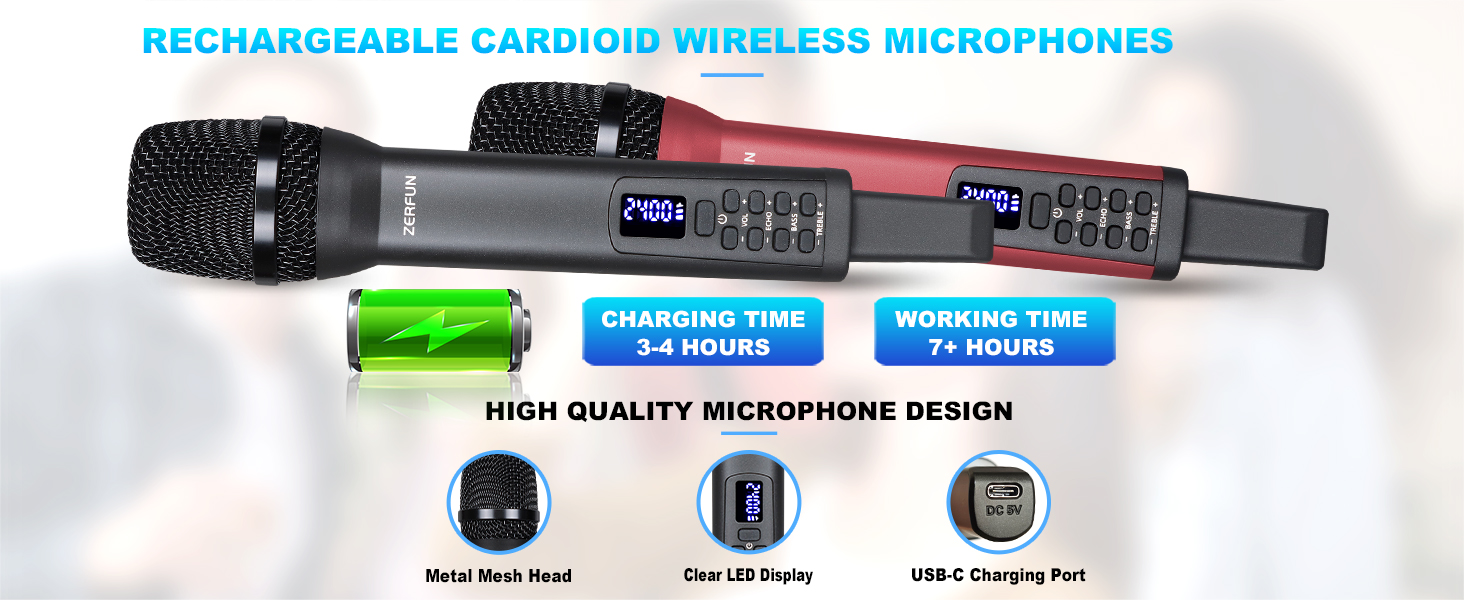 Rechargeable Wireless Microphones