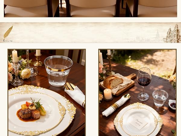ivory plastic plates
