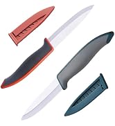 2Pcs Ultra Sharp Ceramic Knife, 4 Inches Large Blade, Safe Ceramic Rust-resistant Paring Knives, ...