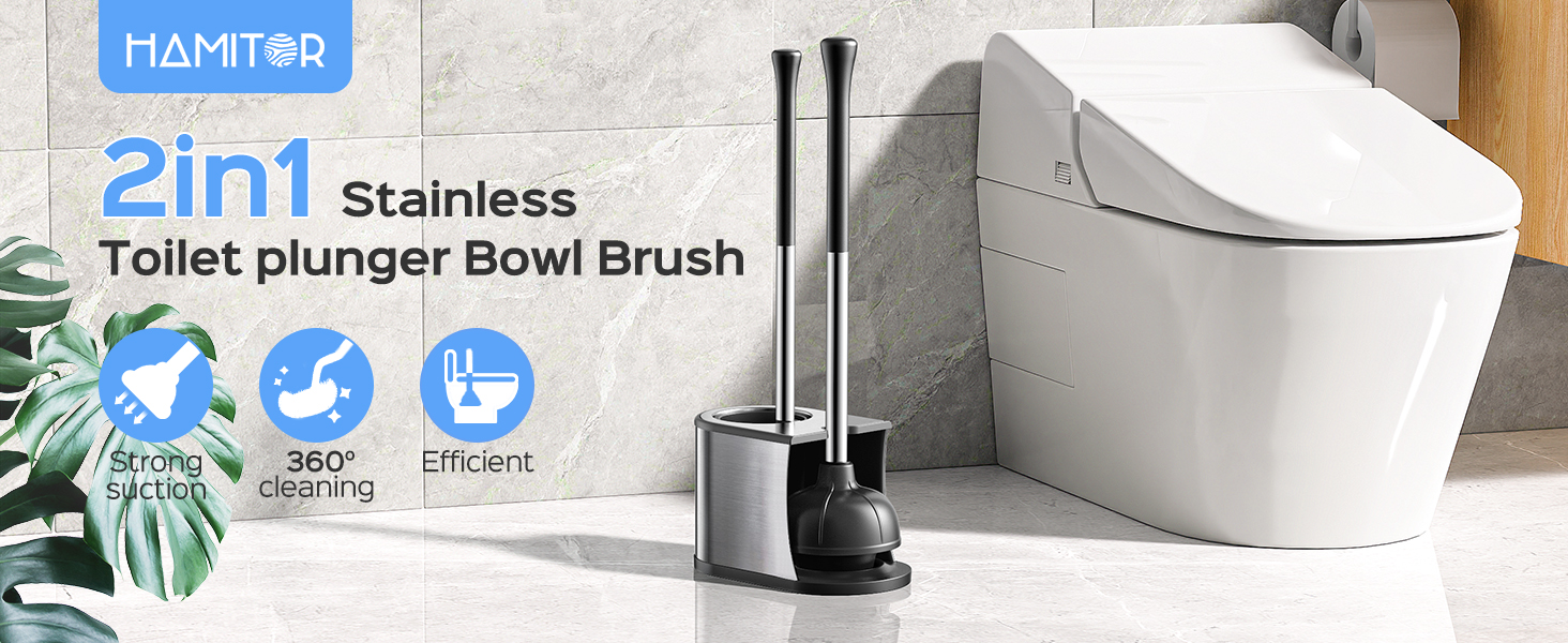 toilet brush and plunger set