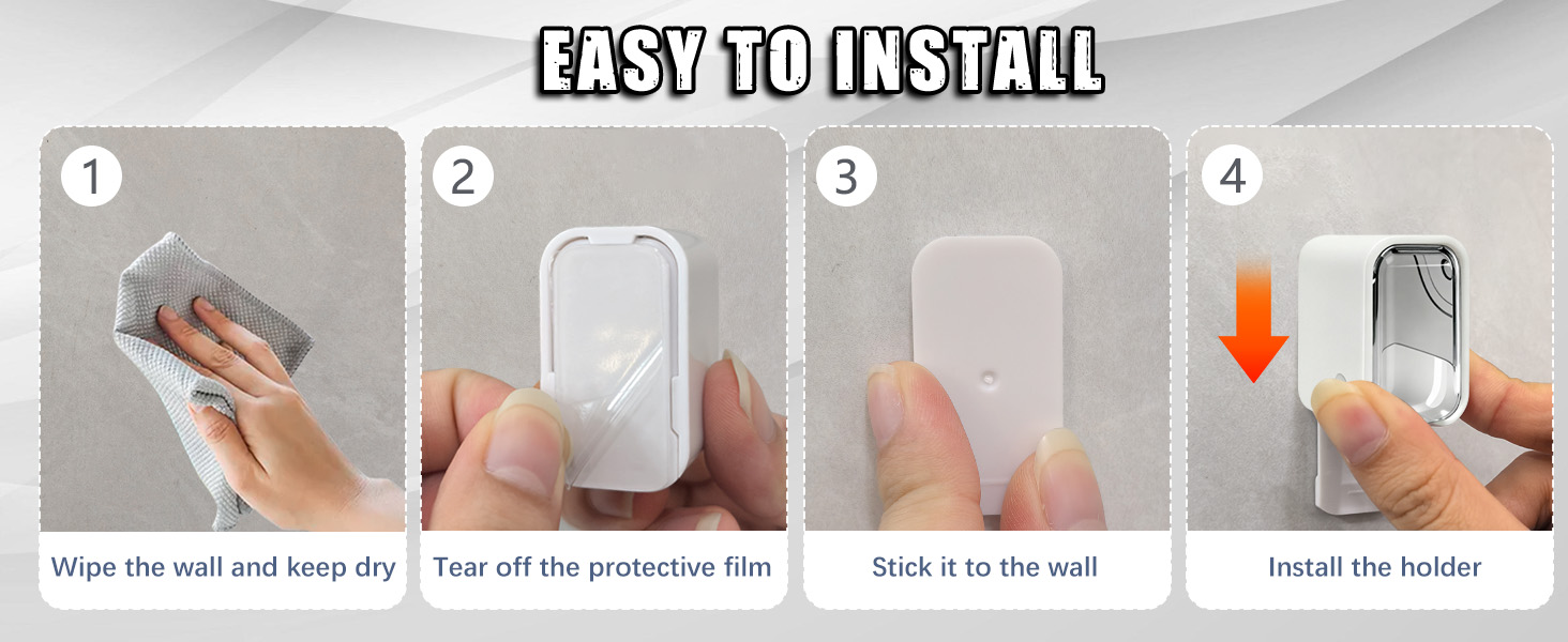 The wall mounted Toothbrush Holder is no drilling and will not damage your wall