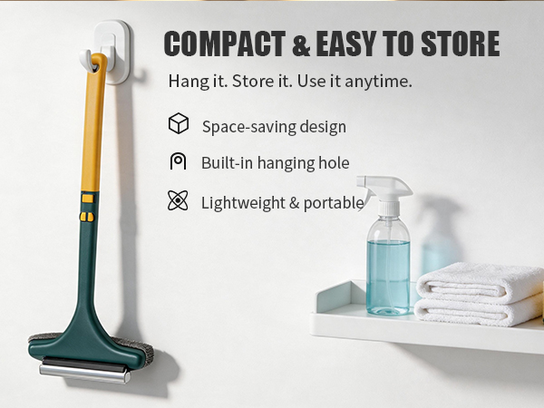 runsgo shower film wiper, brushfish brush. yellow water bottle efficient helper