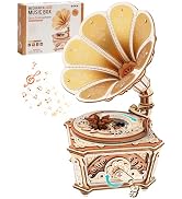 ROKR 3D Wooden Puzzles for Adults, Diva Phonograph Music Box Mechanical Model Kit to Build, Woode...