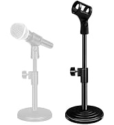 5 Core Desk Microphone Stand • Height Adjustable Desktop Mic Stand • Round Base • Table Mic Holde...
