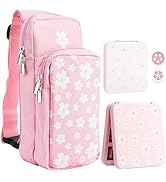 RHOTALL Pink Travel Bag for Nintendo Switch/Lite/OLED/2 ,Large Capacity Portable Carrying Case Co...