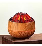 Simulated Carbon Fire Humidifier, Cool Mist Humidifier with Charcoal Fire Design, Ultra-Quiet Hum...