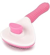 Depets Self Cleaning Slicker Brush, Dog Cat Bunny Pet Grooming Shedding Brush - Easy to Remove Lo...