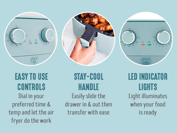 GreenLife, Ceramic Nonstick, PFAS-Free, Non-Toxic, Electrics, Air Fryer