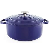 Chantal Cast Iron Dutch Oven, 5 qt, US Formulated Premium Enamel, Cobalt Blue