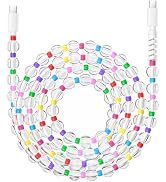 Aolcev USB C Cable 66W Fast USB C to USB C Charging Cable 6.6FT/2M Cute Beaded for iPhone Charger...