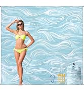 HIHOHO Beach Blanket Waterproof Sandproof Beach Mat for 1-8 Adults Quick Drying Durable Outdoor P...