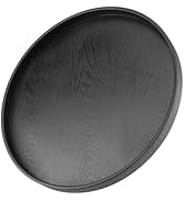 HAOHIZE Solid Wood Serving Tray, Round Shape Solid Wood Food Meals Serving Tray Tea Coffee Snack ...
