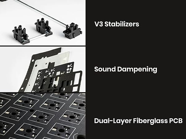 Tecware Phantom Plus Elite 87 gaming keyboard V3 stabilizers sound dampening keyboard